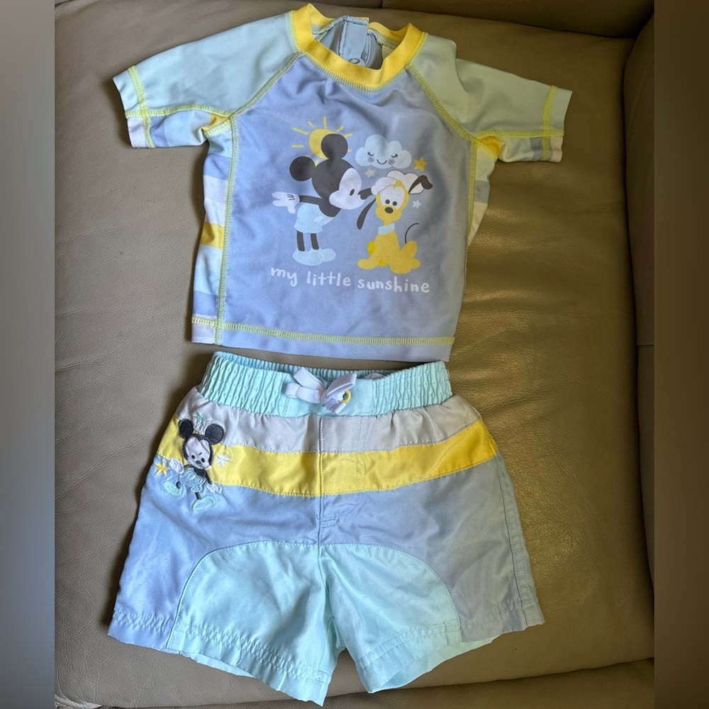 Disney store baby Mickey Mouse swimsuit Disney baby boy swim trunks 6-9 months